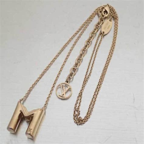 louis vuitton initial necklace m|Louis Vuitton monogram locket necklace.